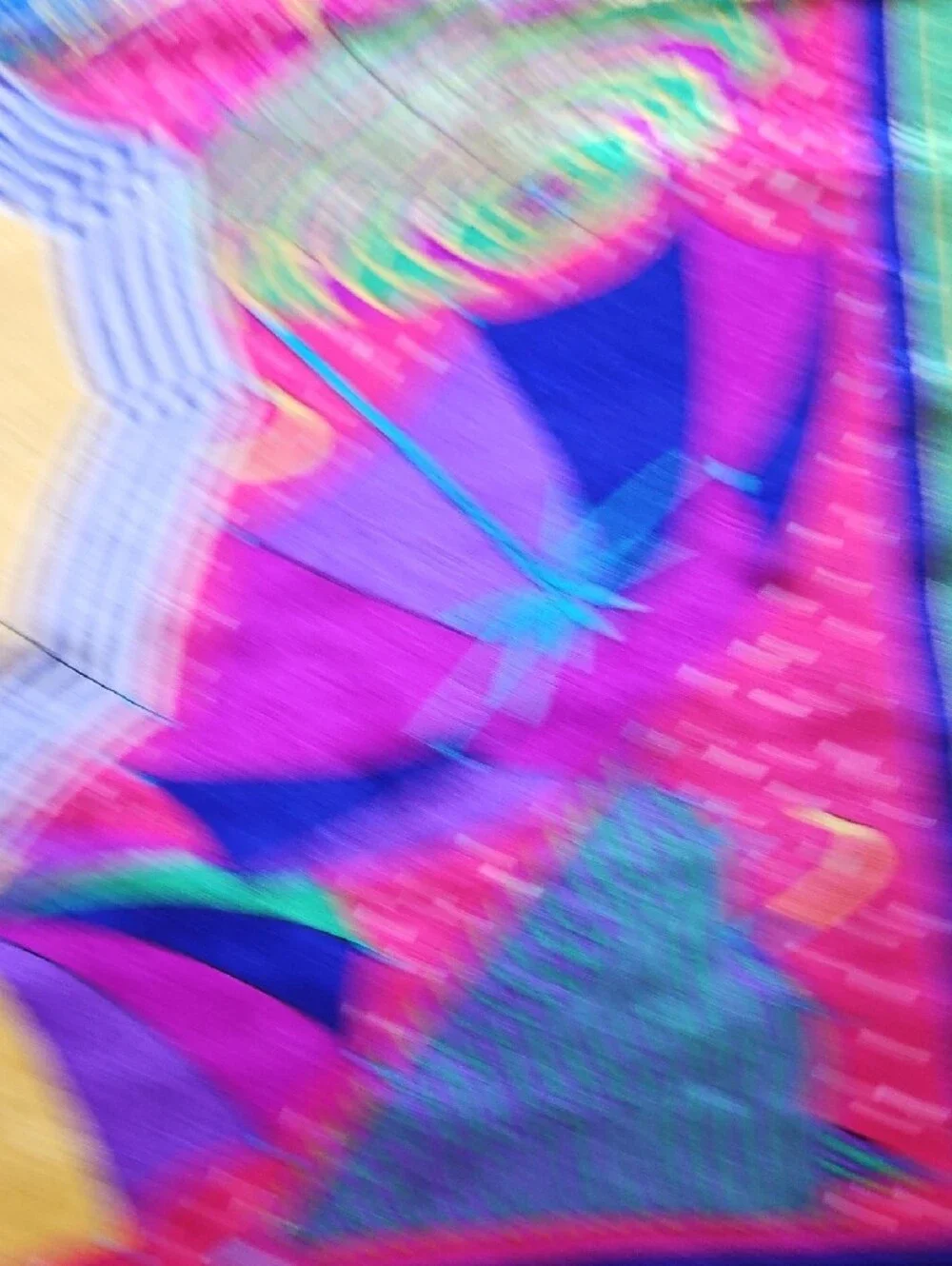 Vibrant Umbrella Print Silk-Feel Scarf - Pink, Purple & Green